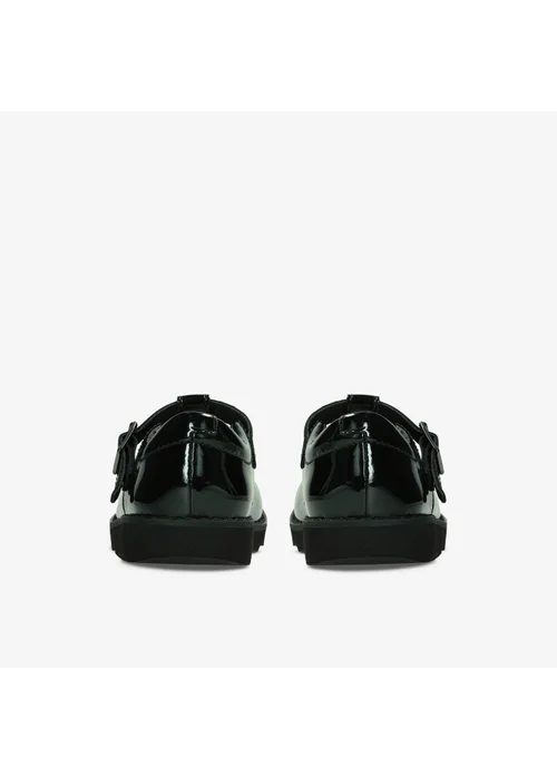 Clarks School Crown Wish Kid Black Patent Extra Wide - 9 Infants Image 5