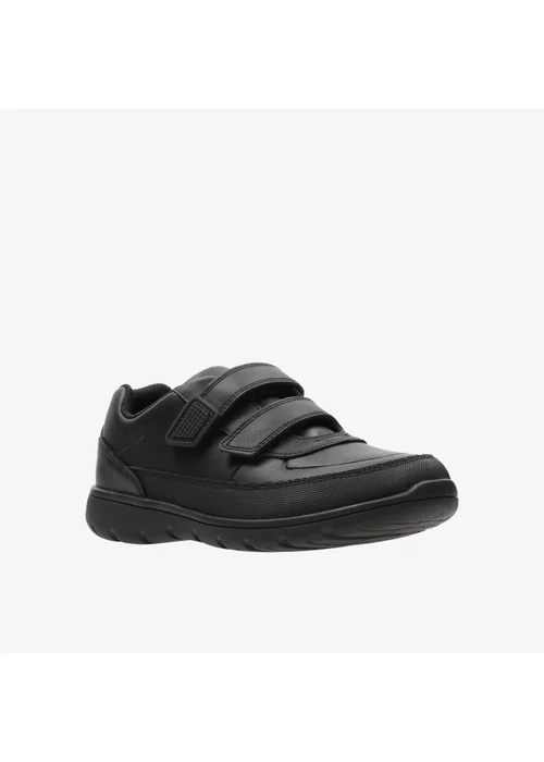 Clarks School Venture Walk Black Leather Narrow - 12.5 Infants Image 3