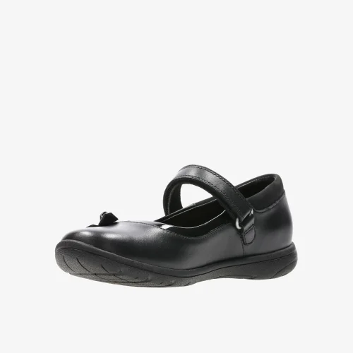 Clarks School Venture Star Black Leather Extra Wide - 1 Image 4
