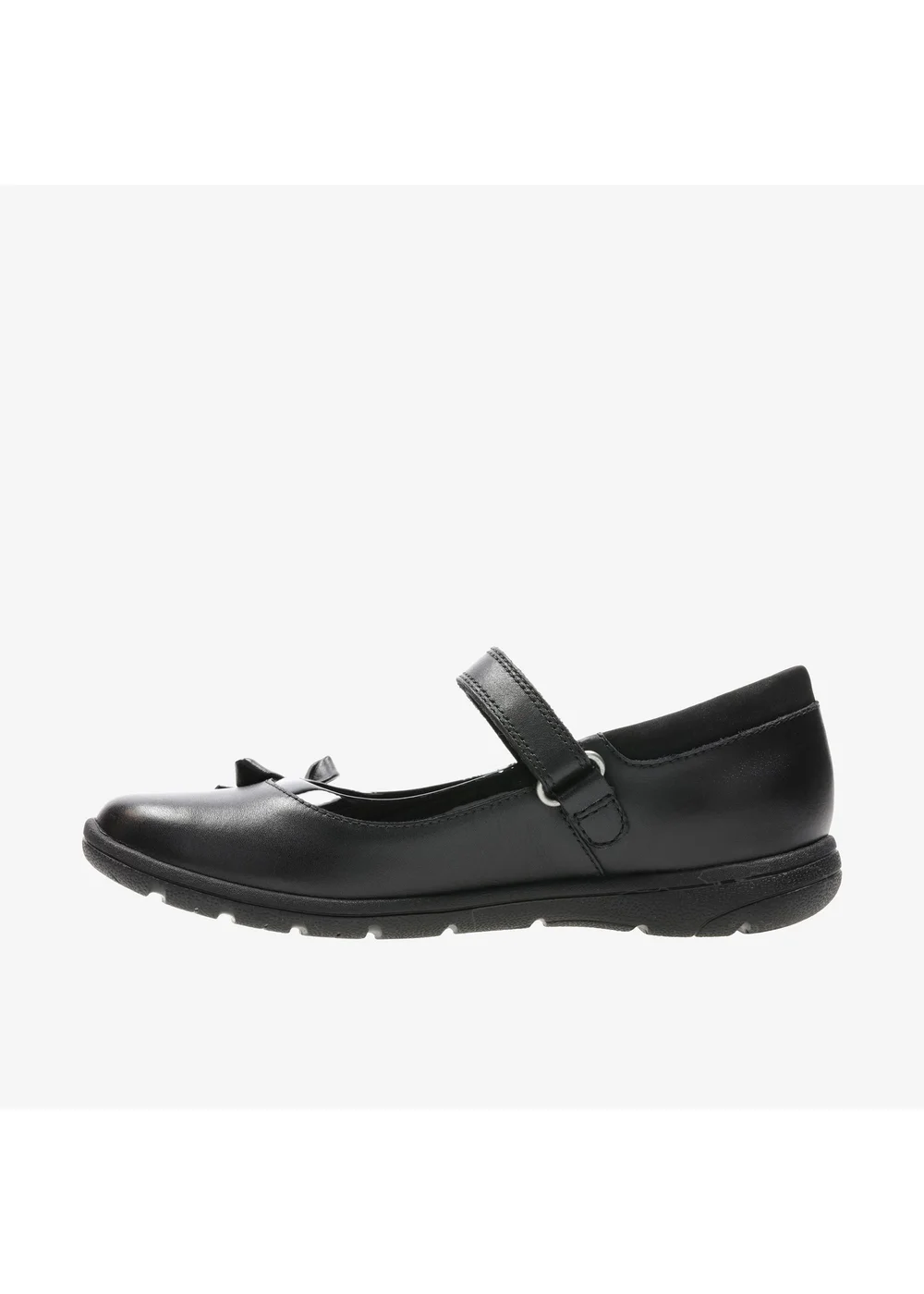 Clarks School Girls Black Venture Star Leather Extra Wide - 1 Image 2