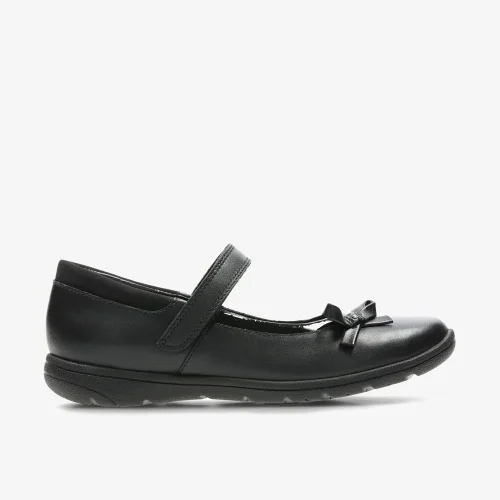 Clarks School Venture Star Black Leather Extra Wide - 1 Image 1