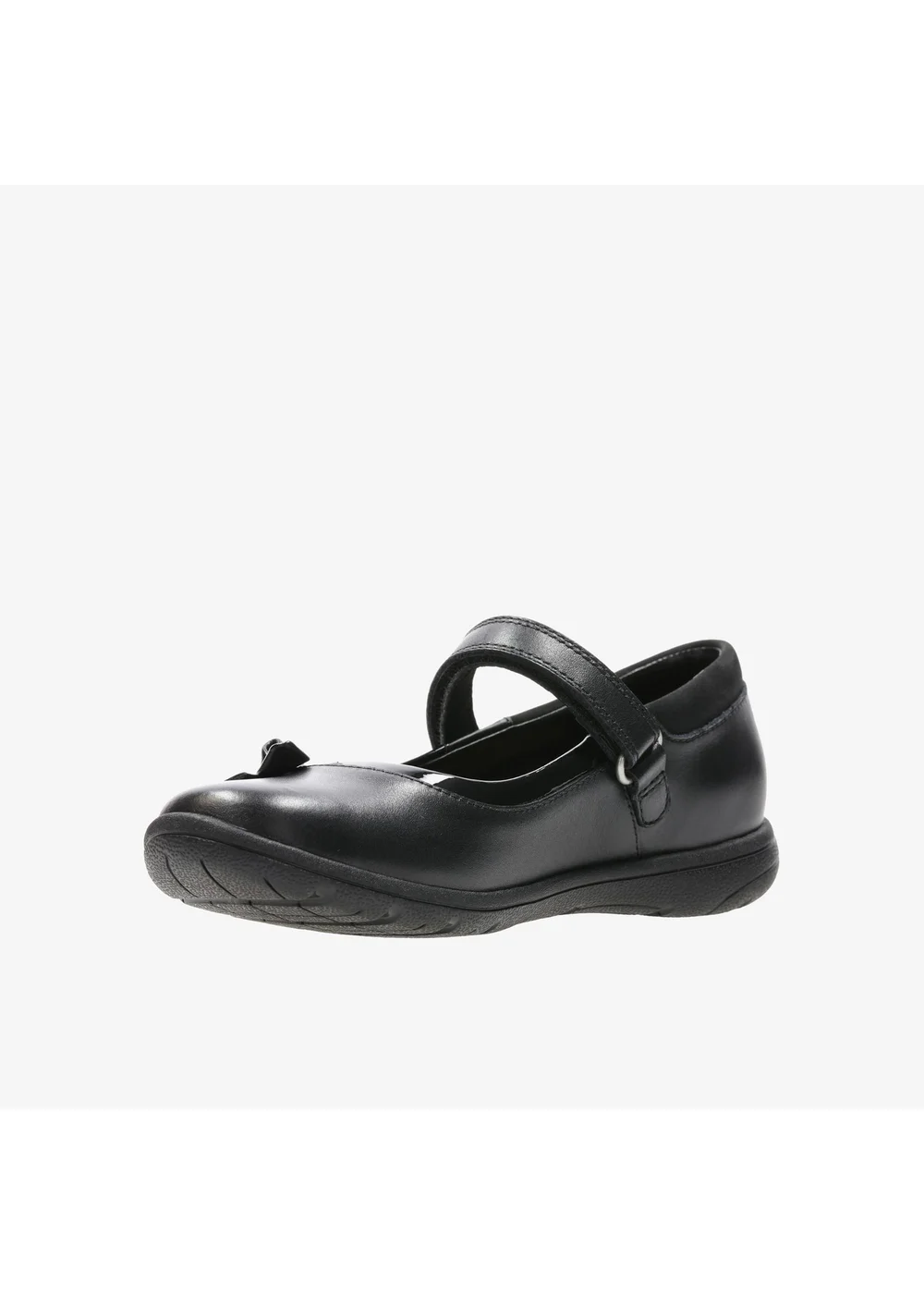Clarks School Girls Black Venture Star Leather Extra Wide - 1 Image 4