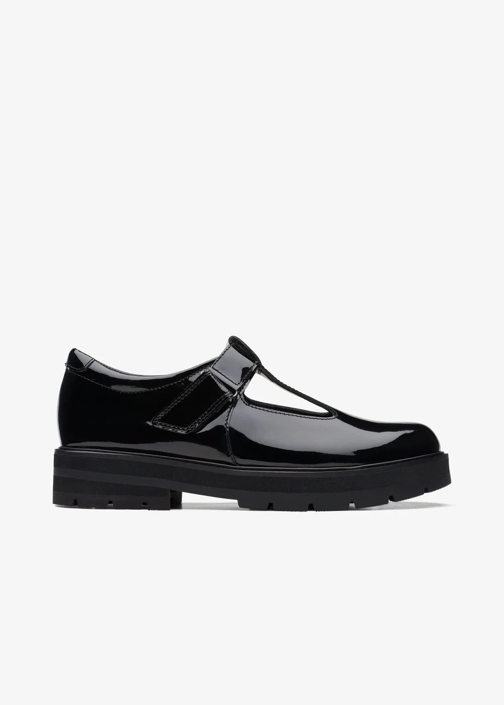 Clarks School Prague Brill Youth Black Patent Wide - 5 Image 1