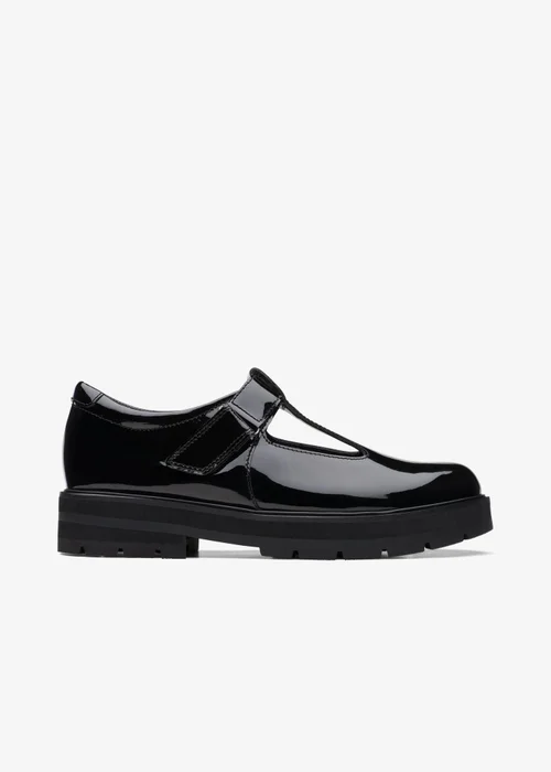 Clarks School Prague Brill Youth Black Patent Wide - 5 Image 1