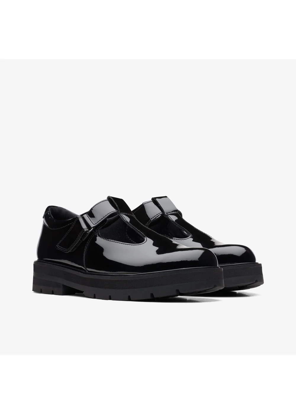 Clarks School Prague Brill Youth Black Patent Wide - 5 Image 4
