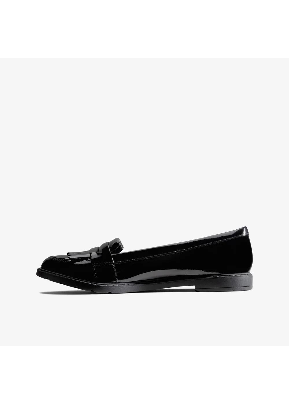 Clarks School Girls Black Scala Bright Kid Patent Wide - 2.5 Image 2