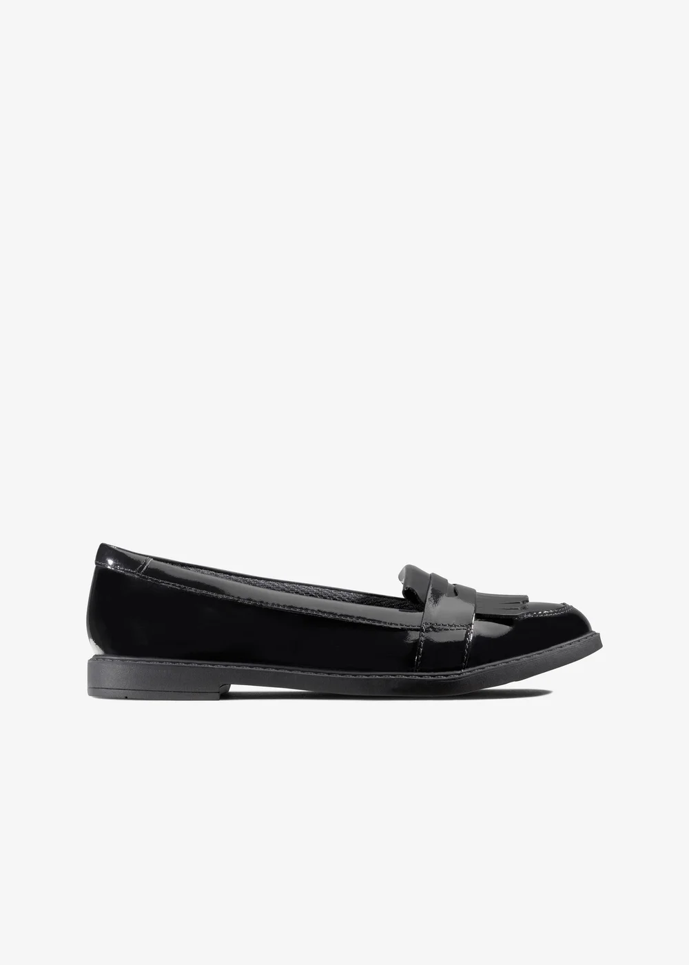 Clarks School Girls Black Scala Bright Kid Patent Wide - 2.5 Image 1