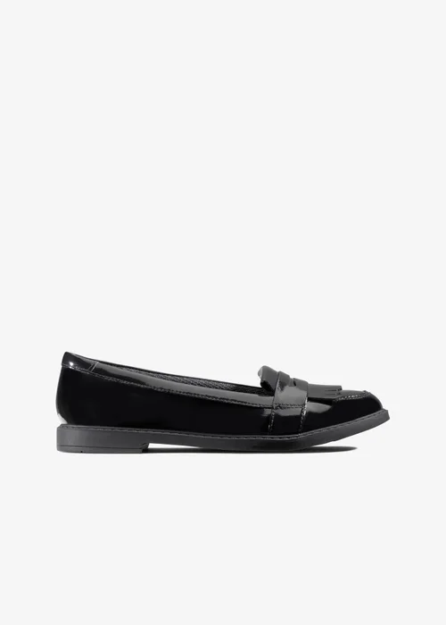 Clarks School Girls Black Scala Bright Kid Patent Wide - 2.5 Image 1
