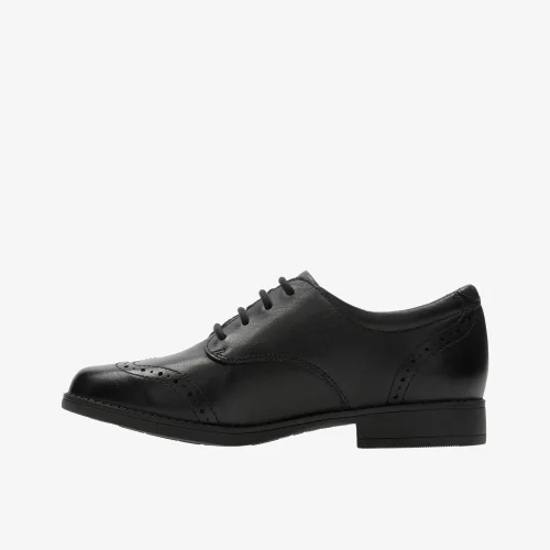 Clarks School Sami Walk K Black Leather Wide - 10.5 Infants Image 2
