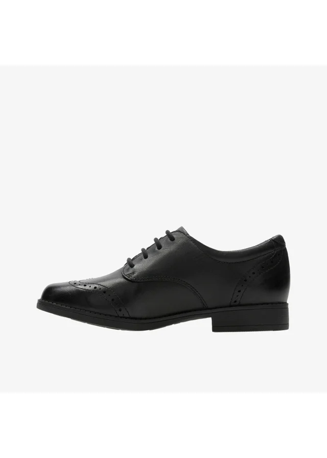 Clarks School Girls Black Sami Walk K Leather Wide