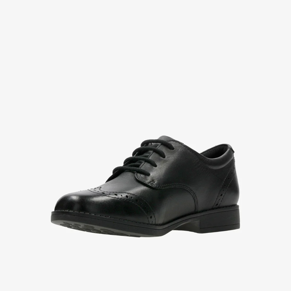 Clarks School Sami Walk K Black Leather Wide - 10.5 Infants Image 4