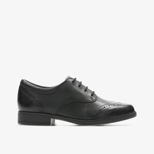 Clarks School Sami Walk K Black Leather Wide - 10.5 Infants Image 1