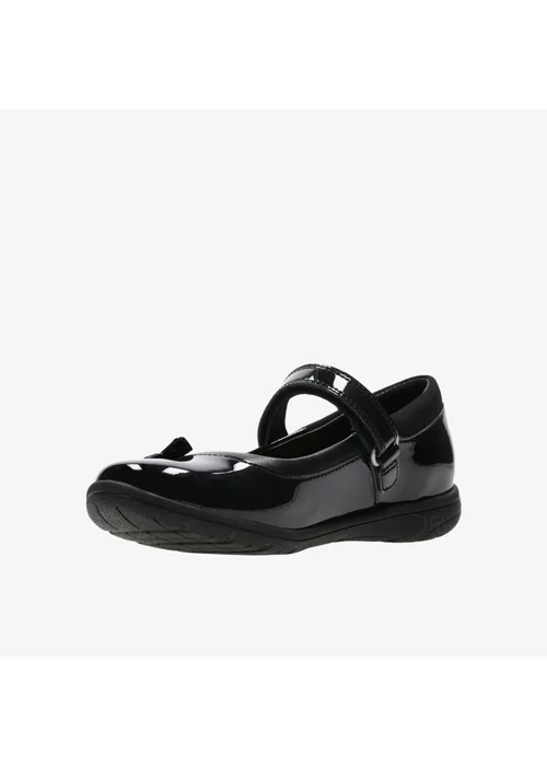 Clarks School Venture Star Black Patent Extra Wide - 11 Infants Image 4