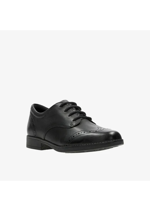 Clarks School Sami Walk K Black Leather Standard - 11 Infants Image 3