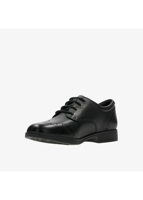 Clarks School Sami Walk K Black Leather Standard - 11 Infants Image 4