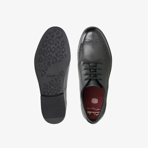 Clarks School Sami Walk K Black Leather Standard - 11 Infants Image 6