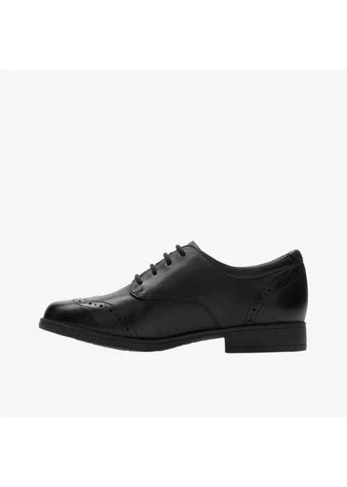 Clarks School Sami Walk K Black Leather Standard - 11 Infants Image 2