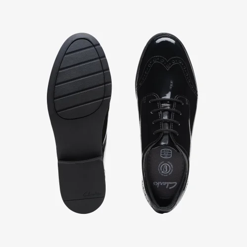 Clarks School Sami Walk Youth Black Patent Standard - 5 Image 6