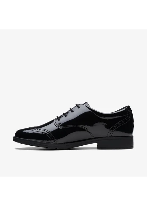Clarks School Sami Walk Youth Black Patent Standard - 5 Image 2