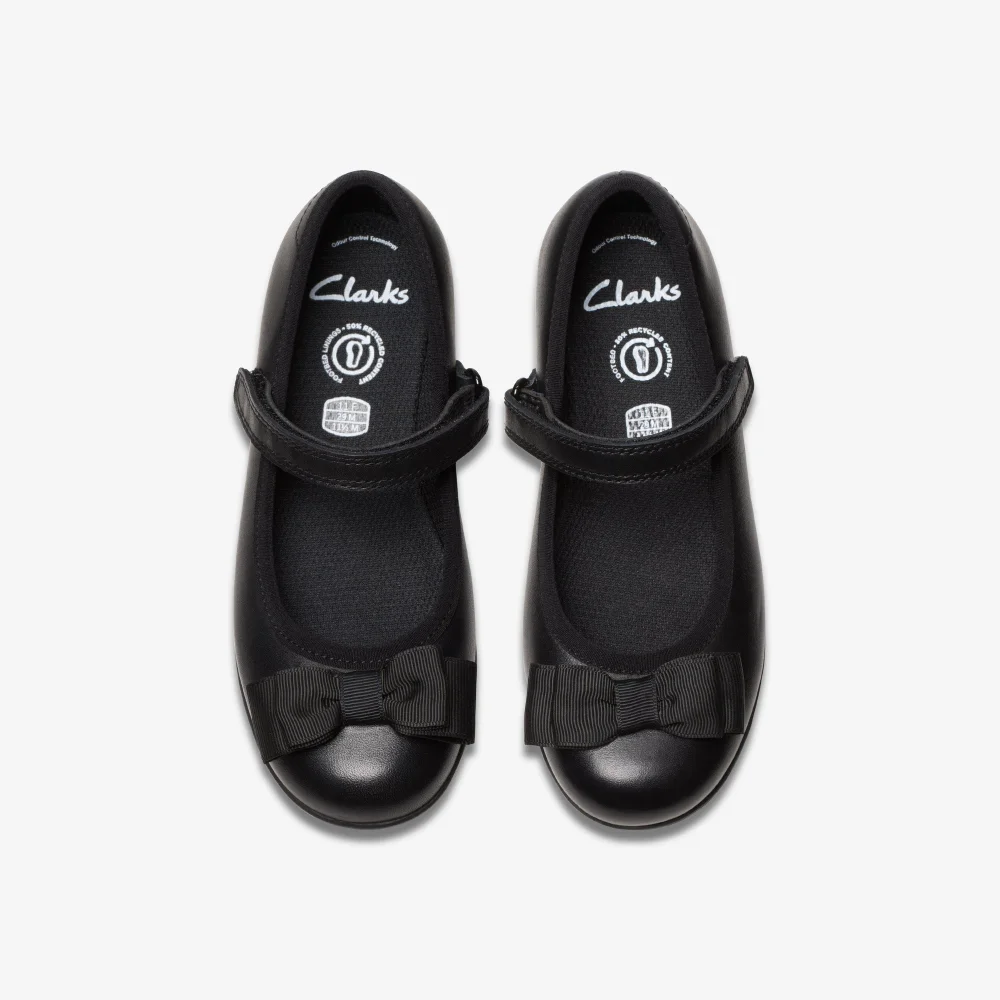 Clarks School Scala Tap Kid Black Leather Narrow - 10.5 Infants Image 6