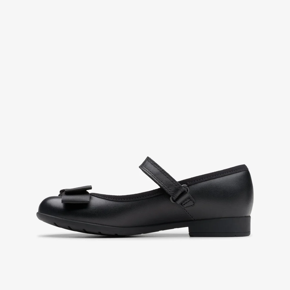 Clarks School Scala Tap Kid Black Leather Narrow - 10.5 Infants Image 2