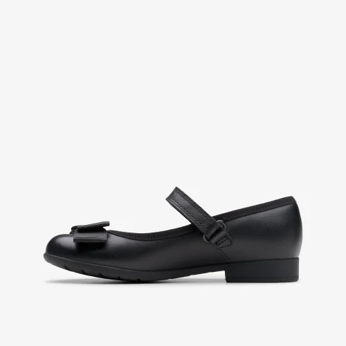Clarks School Scala Tap Kid Black Leather Narrow - 10.5 Infants Image 2