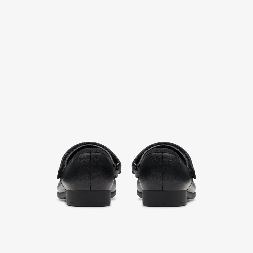 Clarks School Scala Tap Kid Black Leather Narrow - 10.5 Infants Image 5
