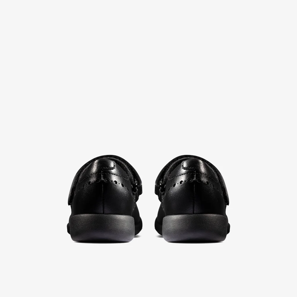 Clarks School Etch Craft Kid Black Leather Extra Wide - 10.5 Infants Image 5