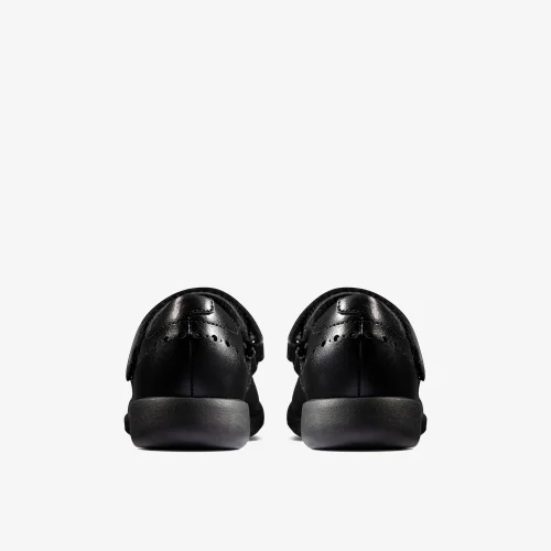 Clarks School Etch Craft Kid Black Leather Extra Wide - 10.5 Infants Image 5