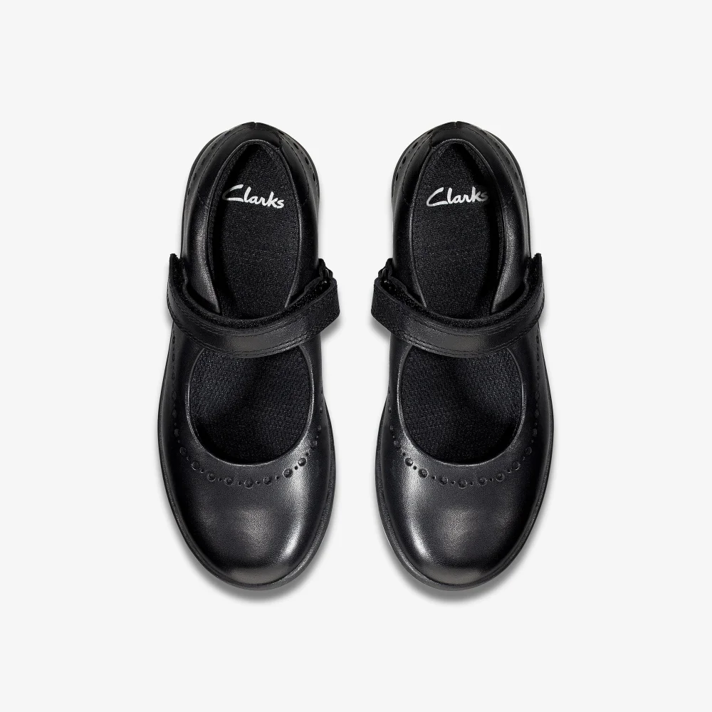 Clarks School Etch Craft Kid Black Leather Extra Wide - 10.5 Infants Image 6