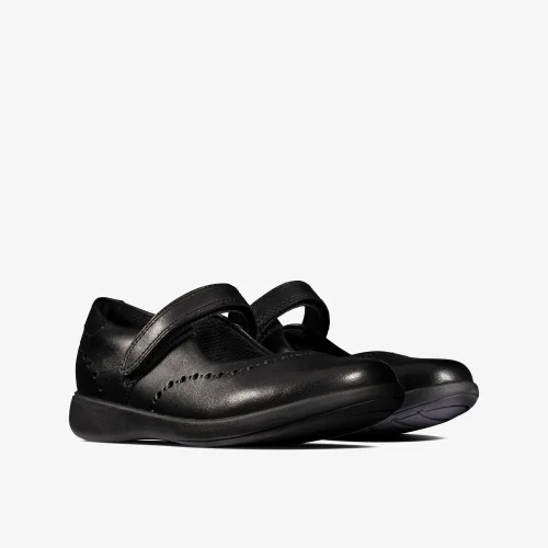 Clarks School Etch Craft Kid Black Leather Extra Wide - 10.5 Infants Image 4