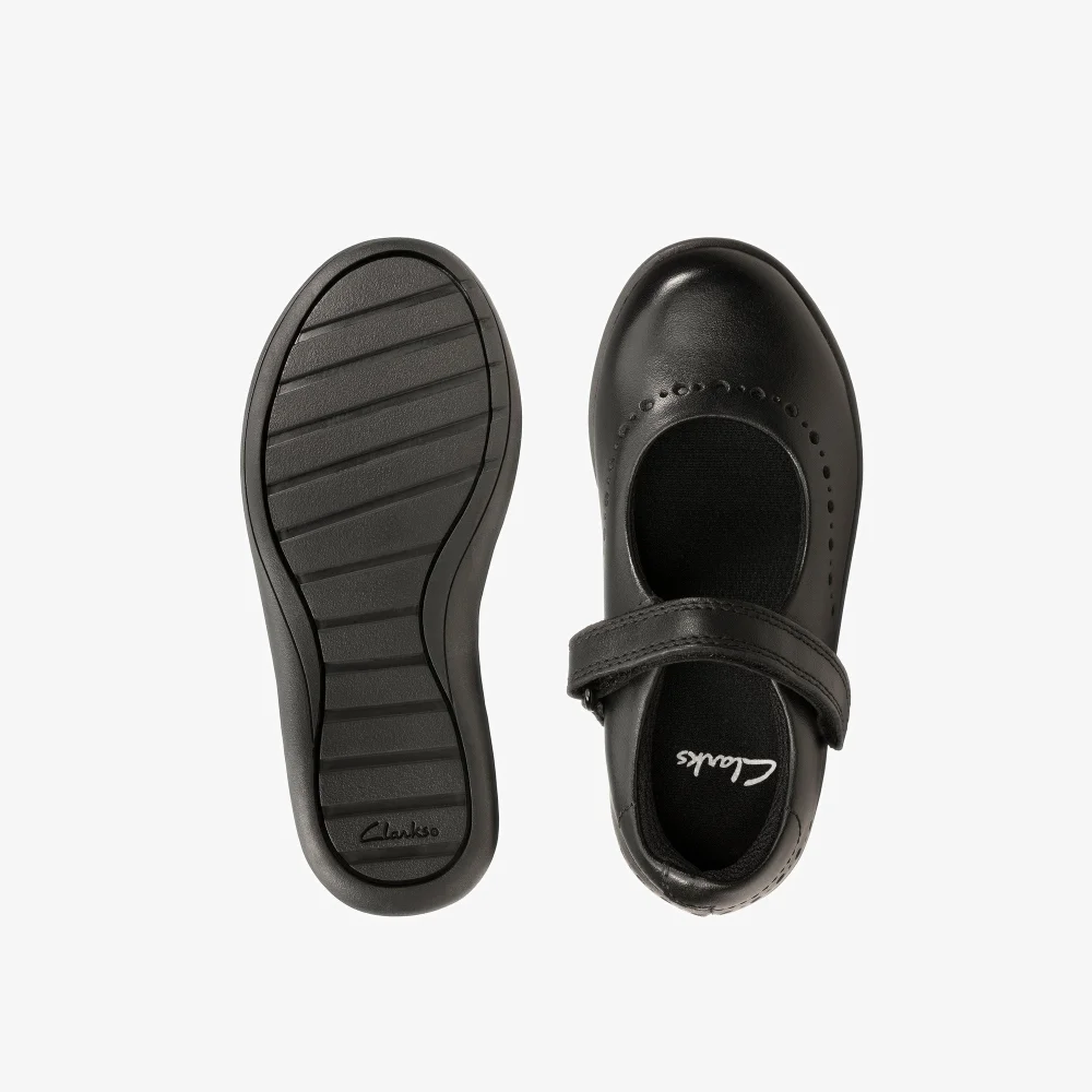 Clarks School Etch Craft Toddler Black Leather Wide - 8 infants Image 6