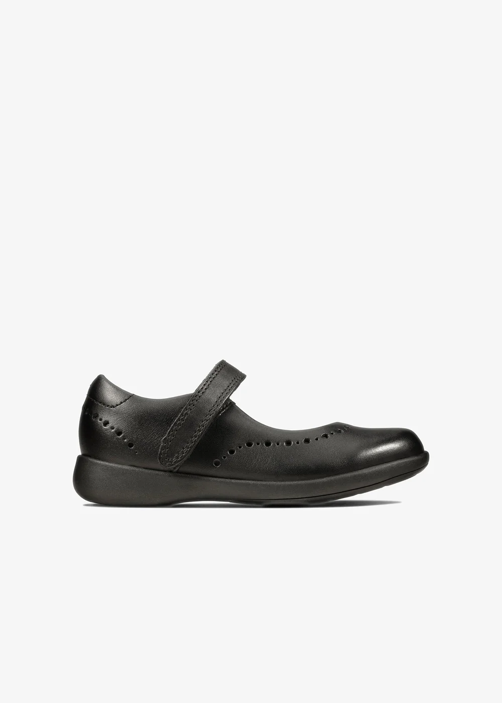Clarks School Girls Black Etch Craft Toddler Leather Wide - 8 infants Image 1
