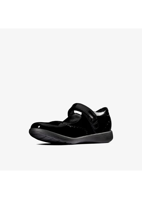 Clarks School Etch Craft Toddler Black Patent Standard - 9 Infants Image 4