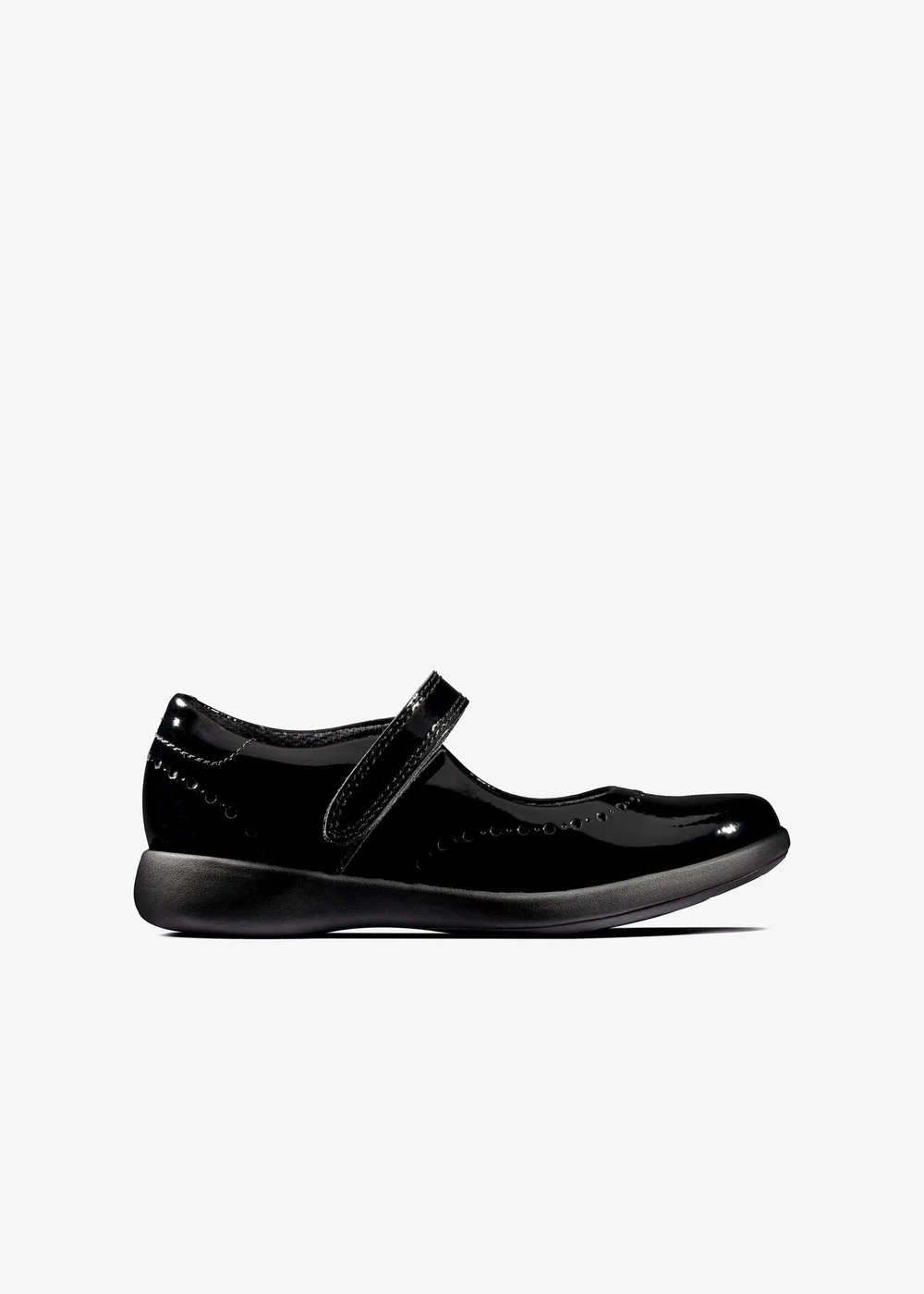 Clarks School Etch Craft Toddler Black Patent Standard - 9 Infants Image 1
