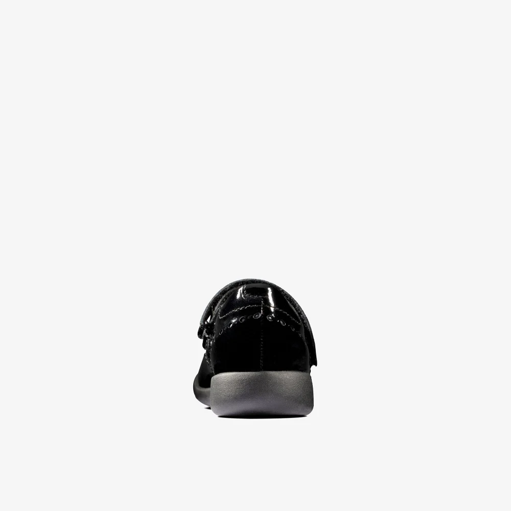 Clarks School Etch Craft Toddler Black Patent Wide - 8.5 Infants Image 5