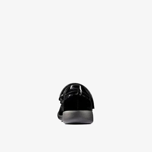 Clarks School Etch Craft Toddler Black Patent Wide - 8.5 Infants Image 5
