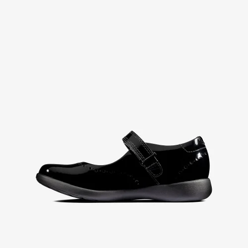 Clarks School Etch Craft Toddler Black Patent Wide - 8.5 Infants Image 2