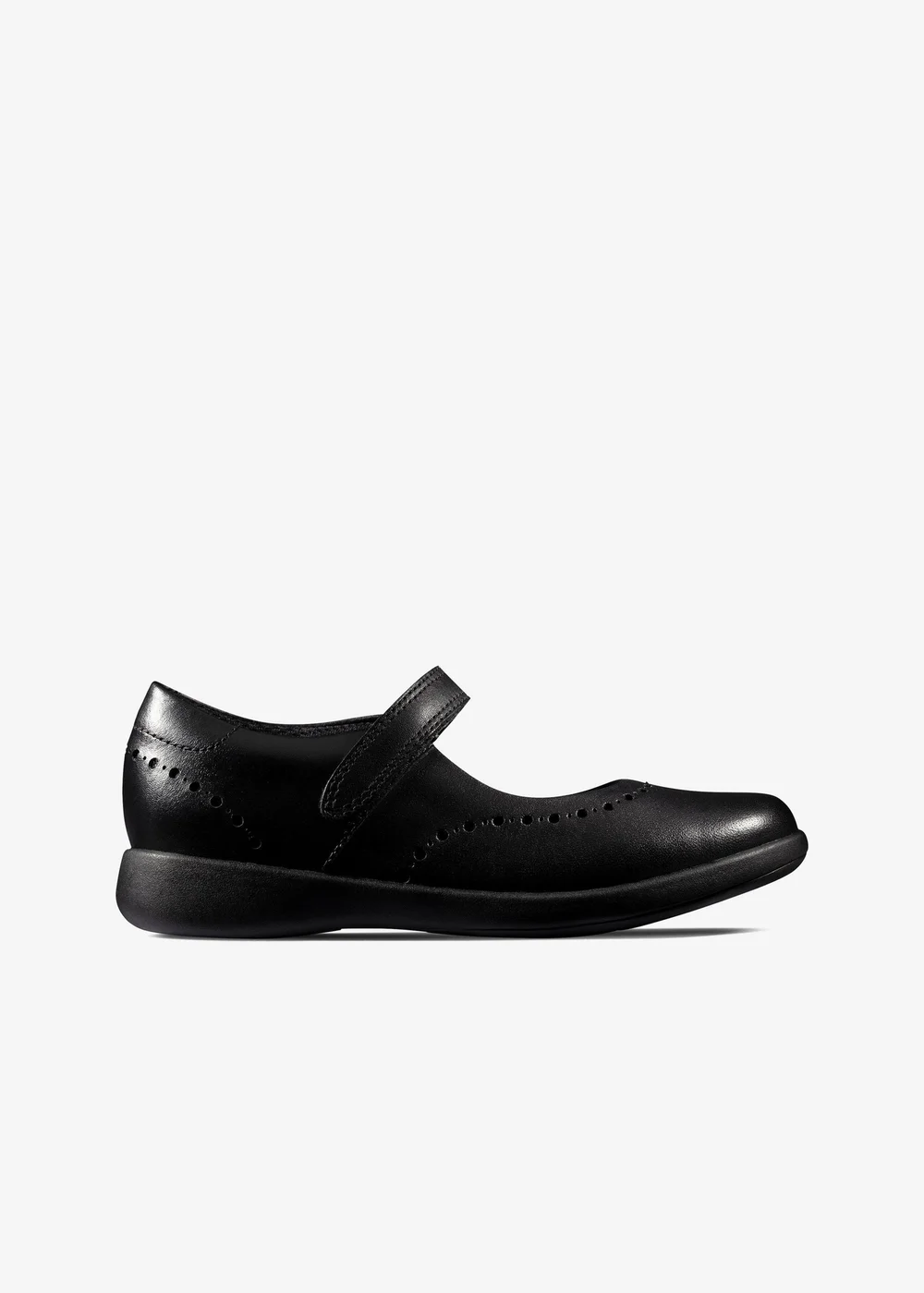 Clarks School Girls Black Etch Craft Kid Leather Standard - 10.5 Infants Image 1