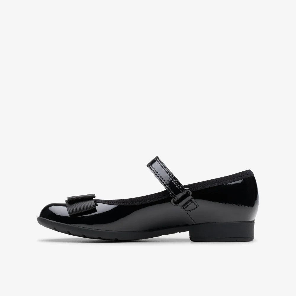 Clarks School Scala Tap Kid Black Patent Extra Wide - 10 Infants Image 2