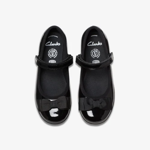 Clarks School Scala Tap Kid Black Patent Extra Wide - 10 Infants Image 6