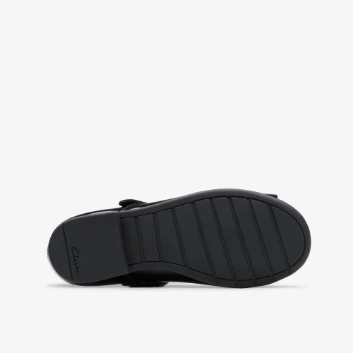 Clarks School Scala Tap Kid Black Patent Extra Wide - 10 Infants Image 3
