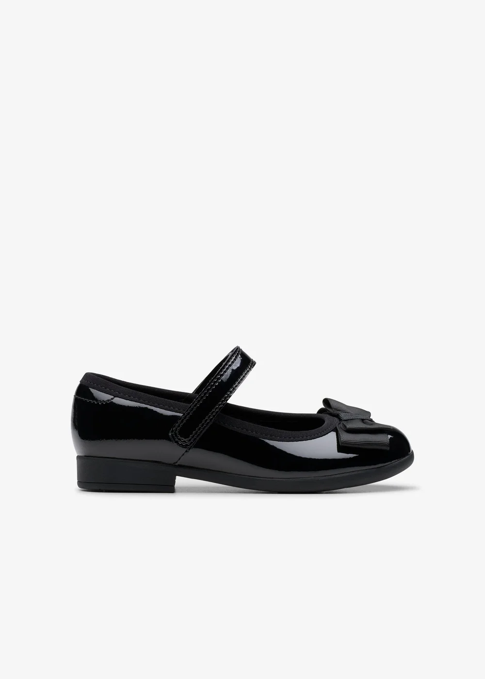 Clarks School Girls Black Scala Tap Toddler Patent Extra Wide - 8 infants Image 1