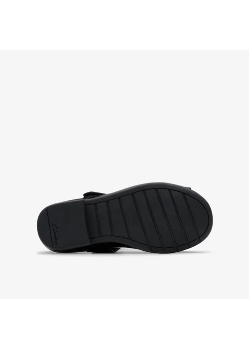 Clarks School Girls Black Scala Tap Toddler Patent Extra Wide - 8 infants Image 3