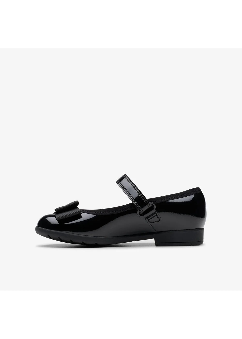 Clarks School Girls Black Scala Tap Toddler Patent Wide - 8 infants Image 2