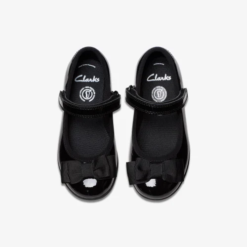 Clarks School Scala Tap Toddler Black Patent Wide - 8 infants Image 6