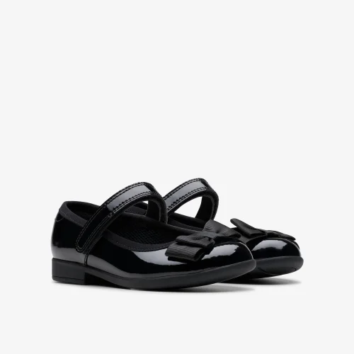 Clarks School Scala Tap Toddler Black Patent Narrow - 8 infants Image 4