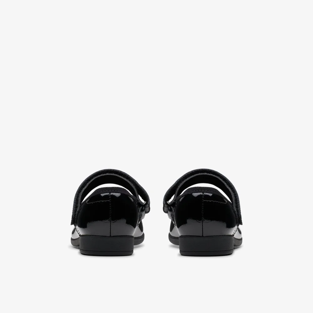 Clarks School Girls Black Scala Tap Toddler Patent Narrow - 8 infants Image 5