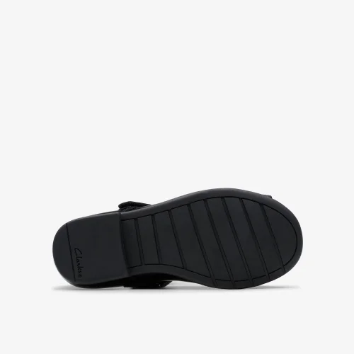Clarks School Girls Black Scala Tap Toddler Patent Narrow - 8 infants Image 3