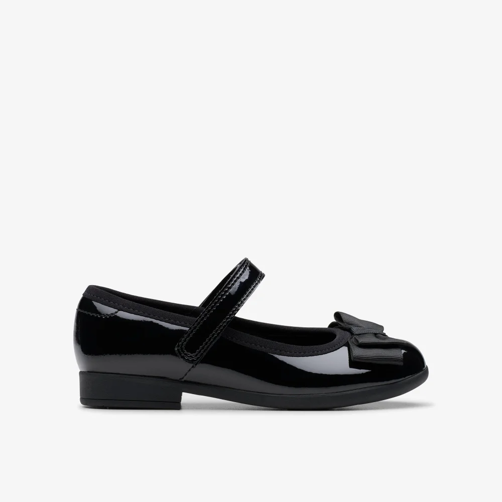 Clarks School Scala Tap Toddler Black Patent Narrow - 8 infants Image 1